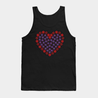 Red and violet snowflakes fancy heart Tank Top